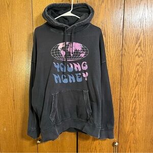 American Eagle Outfitters Charcoal Hoodie with White Graphic